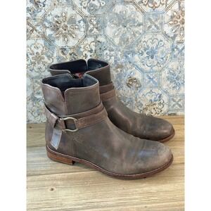 Sperry Leather Moto Ankle Boots Womens 7 Brown BOHO